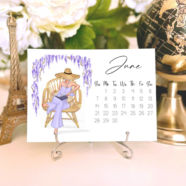 2026 Desk Calendar - Fashion Illustration Mini Calendar
