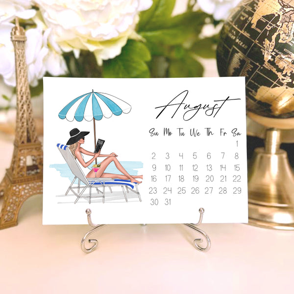 2026 Desk Calendar - Fashion Illustration Mini Calendar