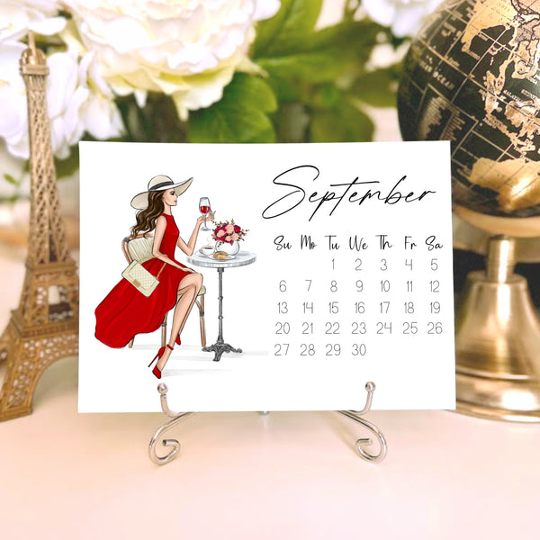 2026 Desk Calendar - Fashion Illustration Mini Calendar