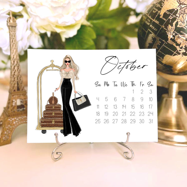 2026 Desk Calendar - Fashion Illustration Mini Calendar