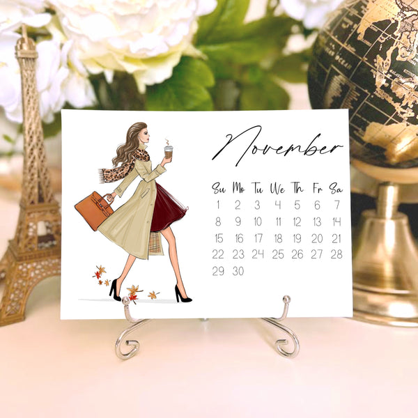 2026 Desk Calendar - Fashion Illustration Mini Calendar