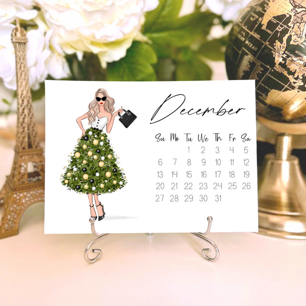 2026 Desk Calendar - Fashion Illustration Mini Calendar