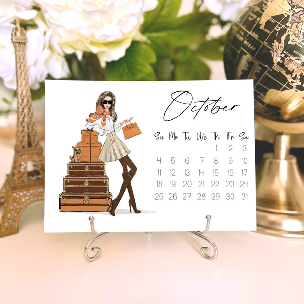 2026 Desk Calendar - Fashion Illustration Mini Calendar