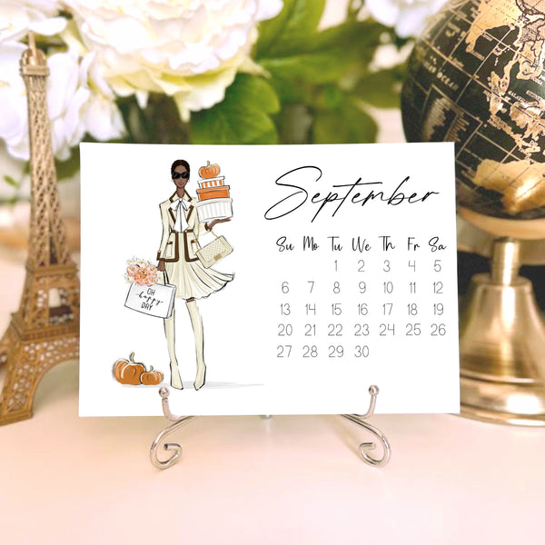2026 Desk Calendar - Fashion Illustration Mini Calendar