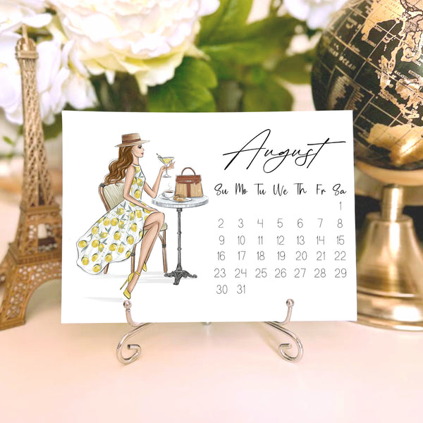 2026 Desk Calendar - Fashion Illustration Mini Calendar