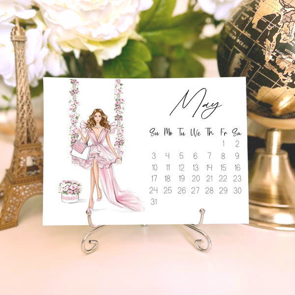 2026 Desk Calendar - Fashion Illustration Mini Calendar