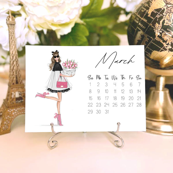 2026 Desk Calendar - Fashion Illustration Mini Calendar