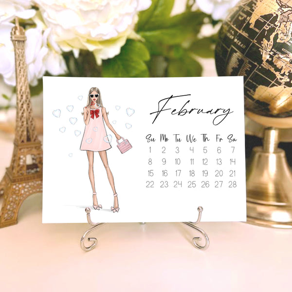 2026 Desk Calendar - Fashion Illustration Mini Calendar