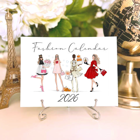 2026 Desk Calendar - Fashion Illustration Mini Calendar