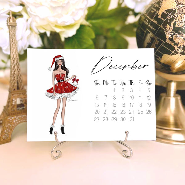 2026 Desk Calendar - Fashion Illustration Mini Calendar