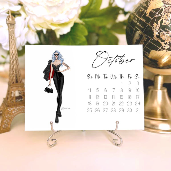 2026 Desk Calendar - Fashion Illustration Mini Calendar