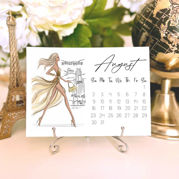 2026 Desk Calendar - Fashion Illustration Mini Calendar