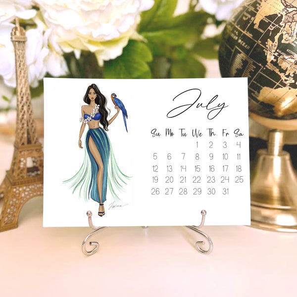 2026 Desk Calendar - Fashion Illustration Mini Calendar