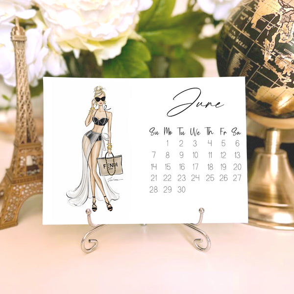 2026 Desk Calendar - Fashion Illustration Mini Calendar