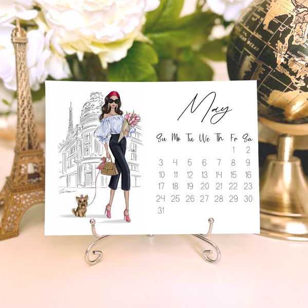 2026 Desk Calendar - Fashion Illustration Mini Calendar