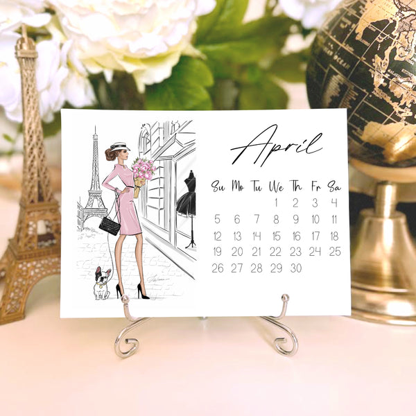 2026 Desk Calendar - Fashion Illustration Mini Calendar
