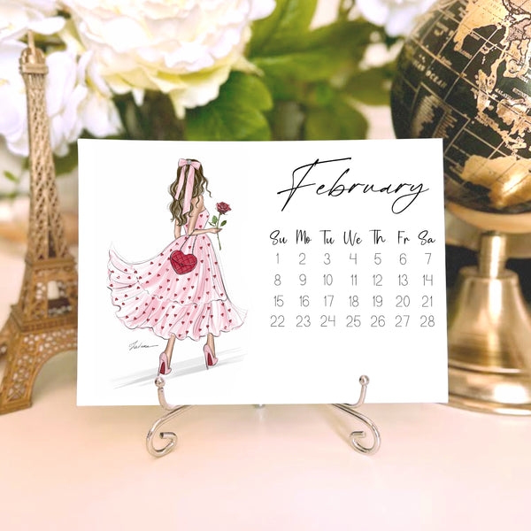 2026 Desk Calendar - Fashion Illustration Mini Calendar