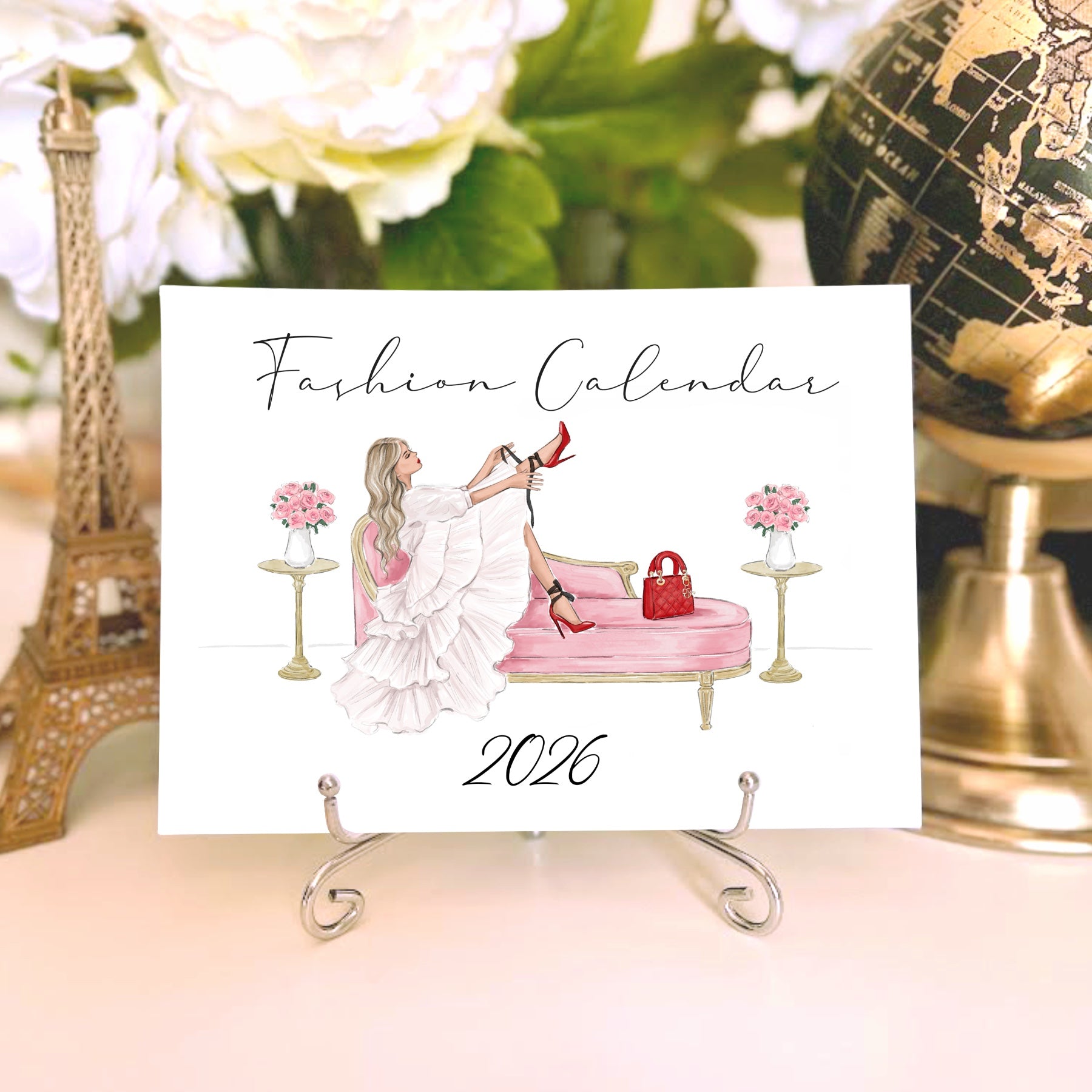 2026 Desk Calendar - Fashion Illustration Mini Calendar