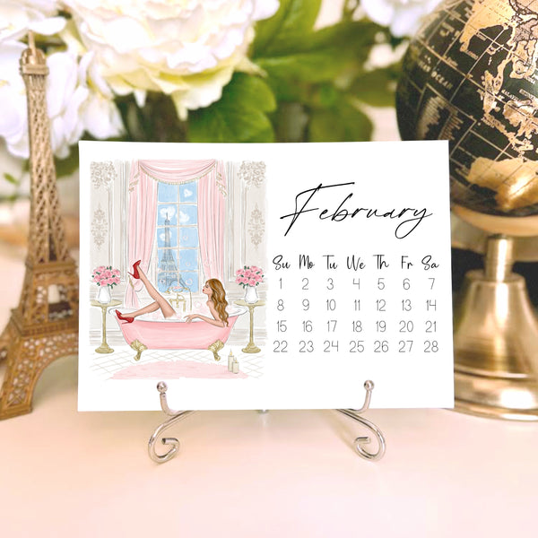 2026 Desk Calendar - Fashion Illustration Mini Calendar