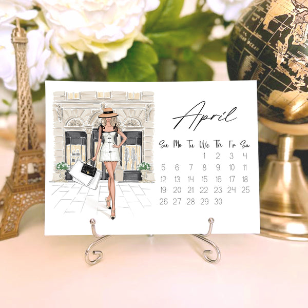2026 Desk Calendar - Fashion Illustration Mini Calendar