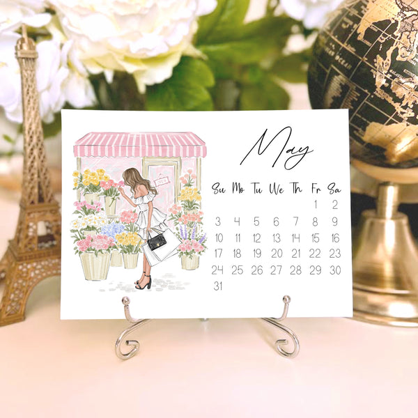 2026 Desk Calendar - Fashion Illustration Mini Calendar
