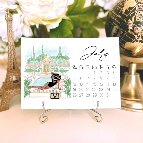 2026 Desk Calendar - Fashion Illustration Mini Calendar