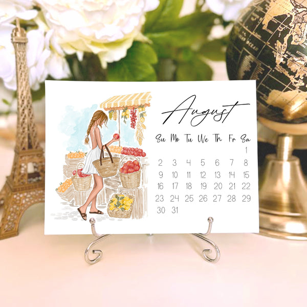 2026 Desk Calendar - Fashion Illustration Mini Calendar