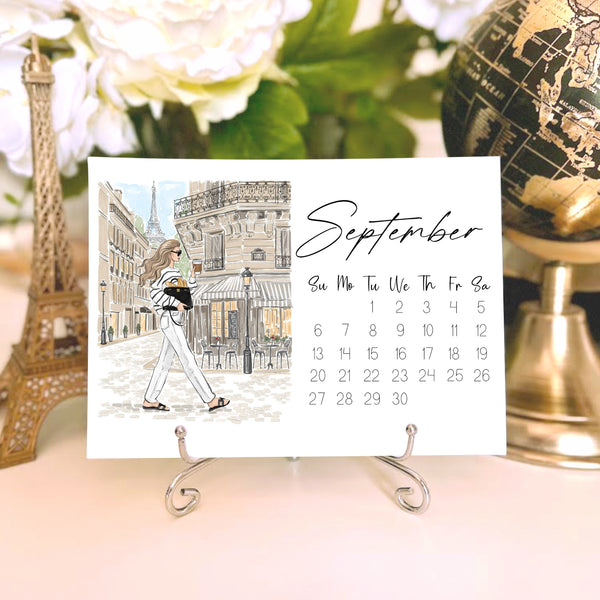 2026 Desk Calendar - Fashion Illustration Mini Calendar