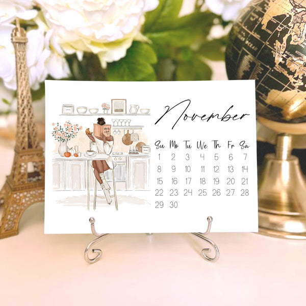 2026 Desk Calendar - Fashion Illustration Mini Calendar