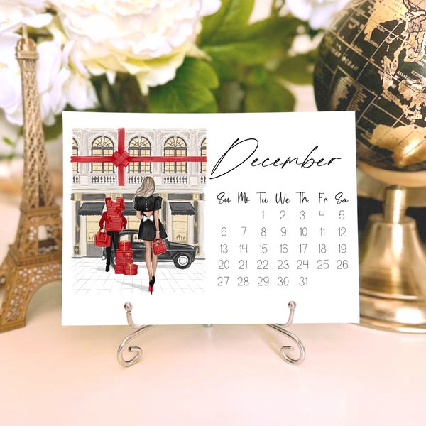 2026 Desk Calendar - Fashion Illustration Mini Calendar