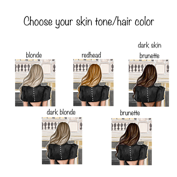 Christmas shopping art fashion illustration