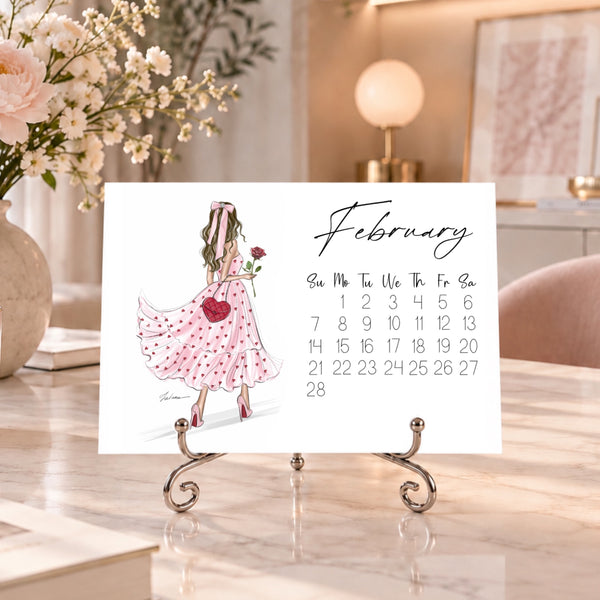 2027 Desk Calendar - Fashion Illustration Mini Calendar (FC-5)