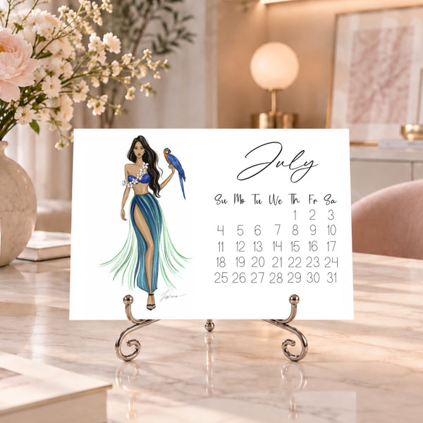 2027 Desk Calendar - Fashion Illustration Mini Calendar (FC-5)