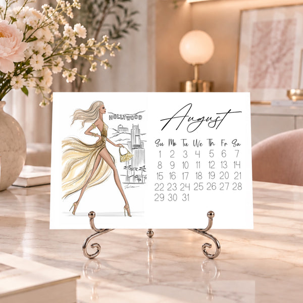 2027 Desk Calendar - Fashion Illustration Mini Calendar (FC-5)