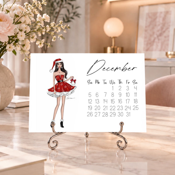 2027 Desk Calendar - Fashion Illustration Mini Calendar (FC-5)