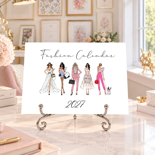 2027 Desk Calendar - Fashion Illustration Mini Calendar (FC-6)