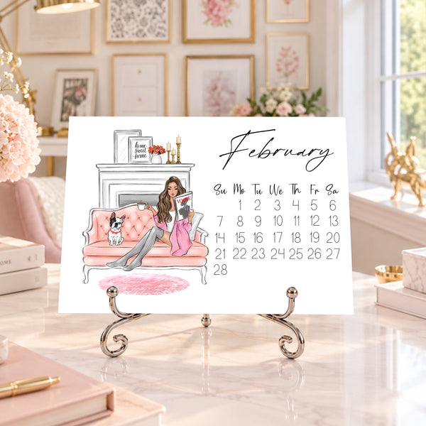 2027 Desk Calendar - Fashion Illustration Mini Calendar (FC-6)