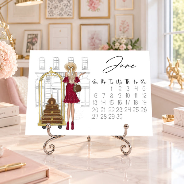 2027 Desk Calendar - Fashion Illustration Mini Calendar (FC-6)