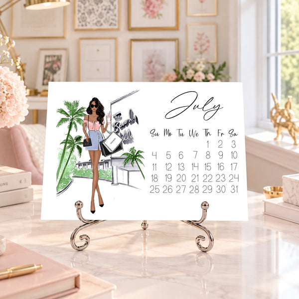 2027 Desk Calendar - Fashion Illustration Mini Calendar (FC-6)