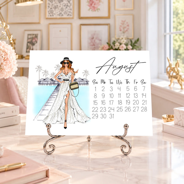 2027 Desk Calendar - Fashion Illustration Mini Calendar (FC-6)