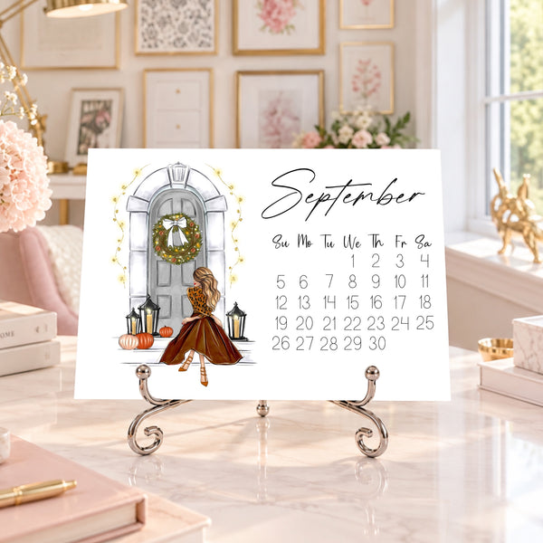 2027 Desk Calendar - Fashion Illustration Mini Calendar (FC-6)
