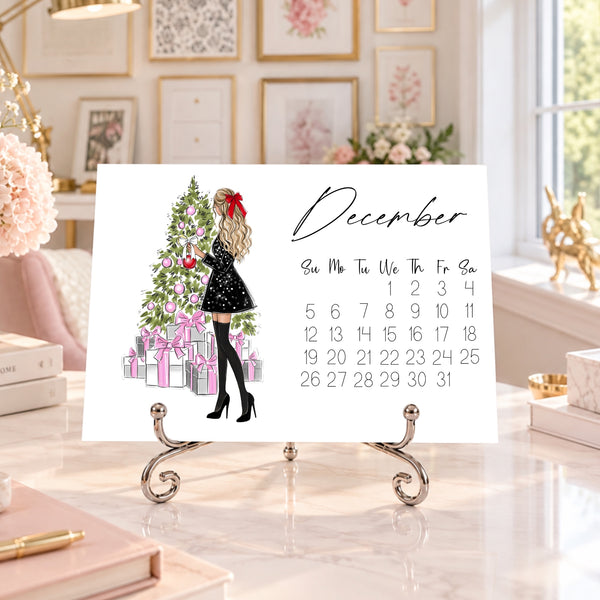 2027 Desk Calendar - Fashion Illustration Mini Calendar (FC-6)