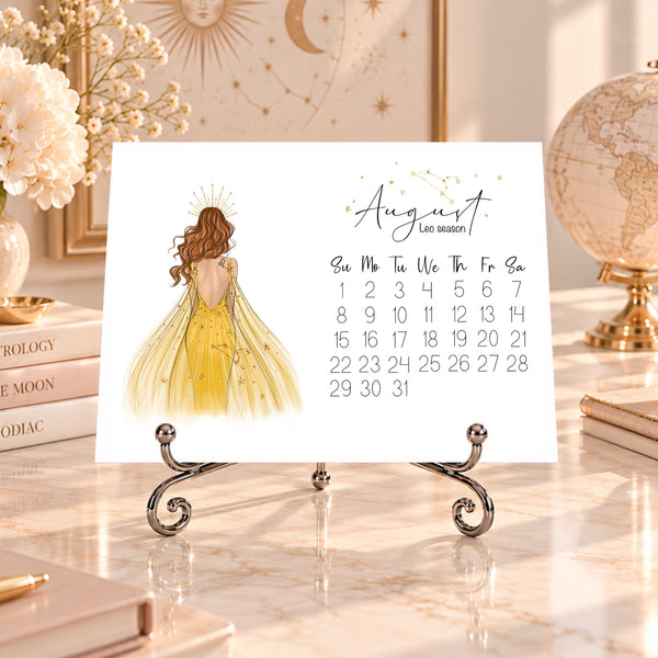 2027 Zodiac Desk Calendar - Fashion Illustration Mini Calendar