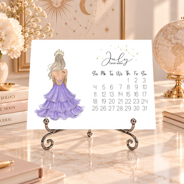 2027 Zodiac Desk Calendar - Fashion Illustration Mini Calendar