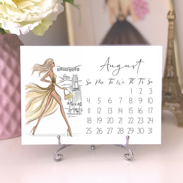 2024 Desk Calendar - Fashion Illustration Mini Calendar