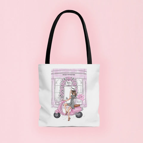 Girly spring tote bag for her