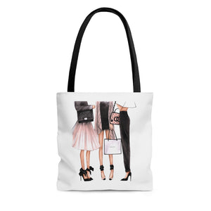 Fashion girls illustration tote bag.