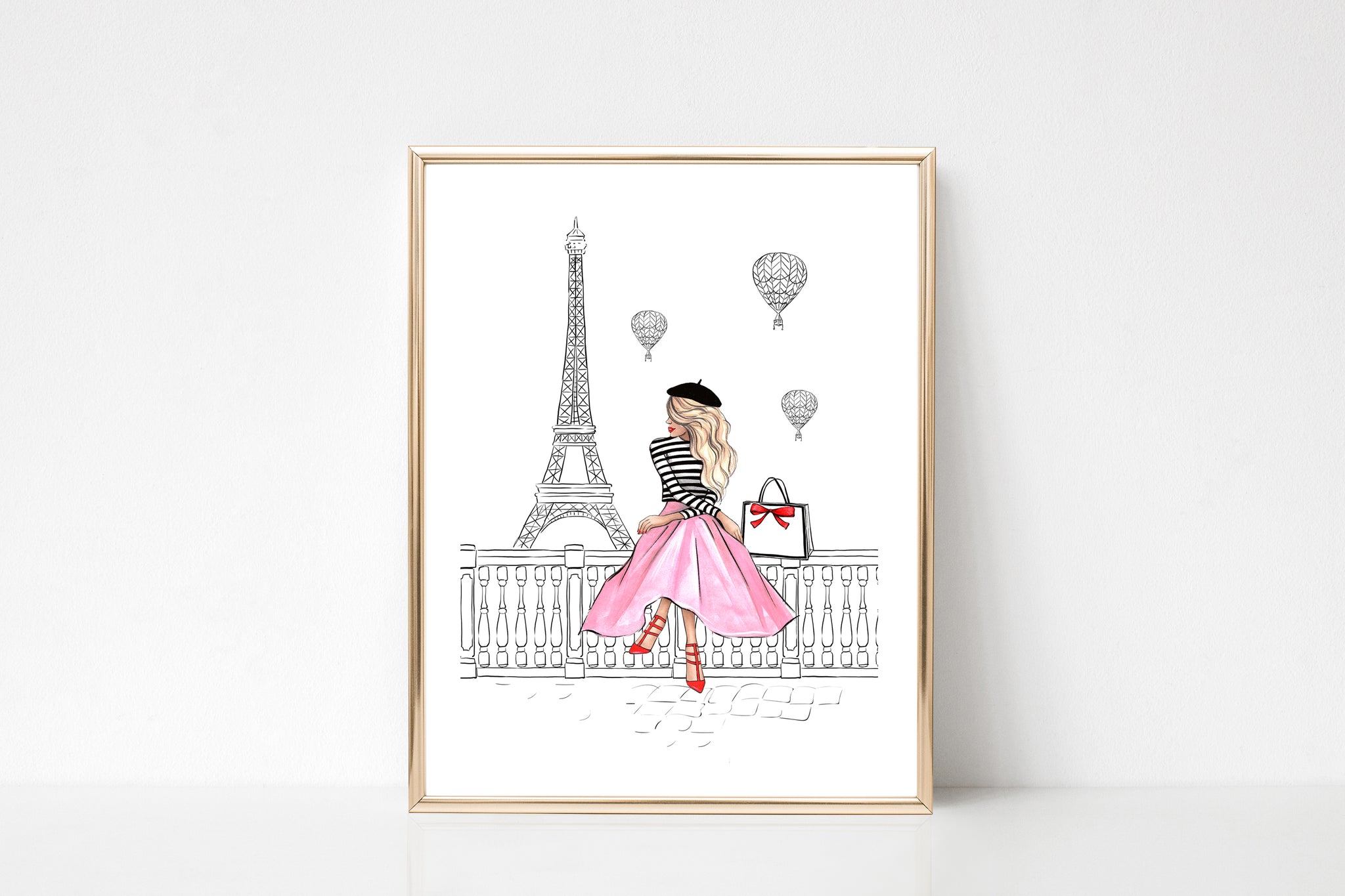 Girl in Paris art print fashion illustration – Lalana Arts