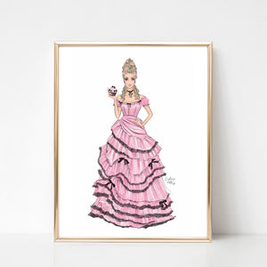 Marie Antoinette iconic woman art print fashion illustration