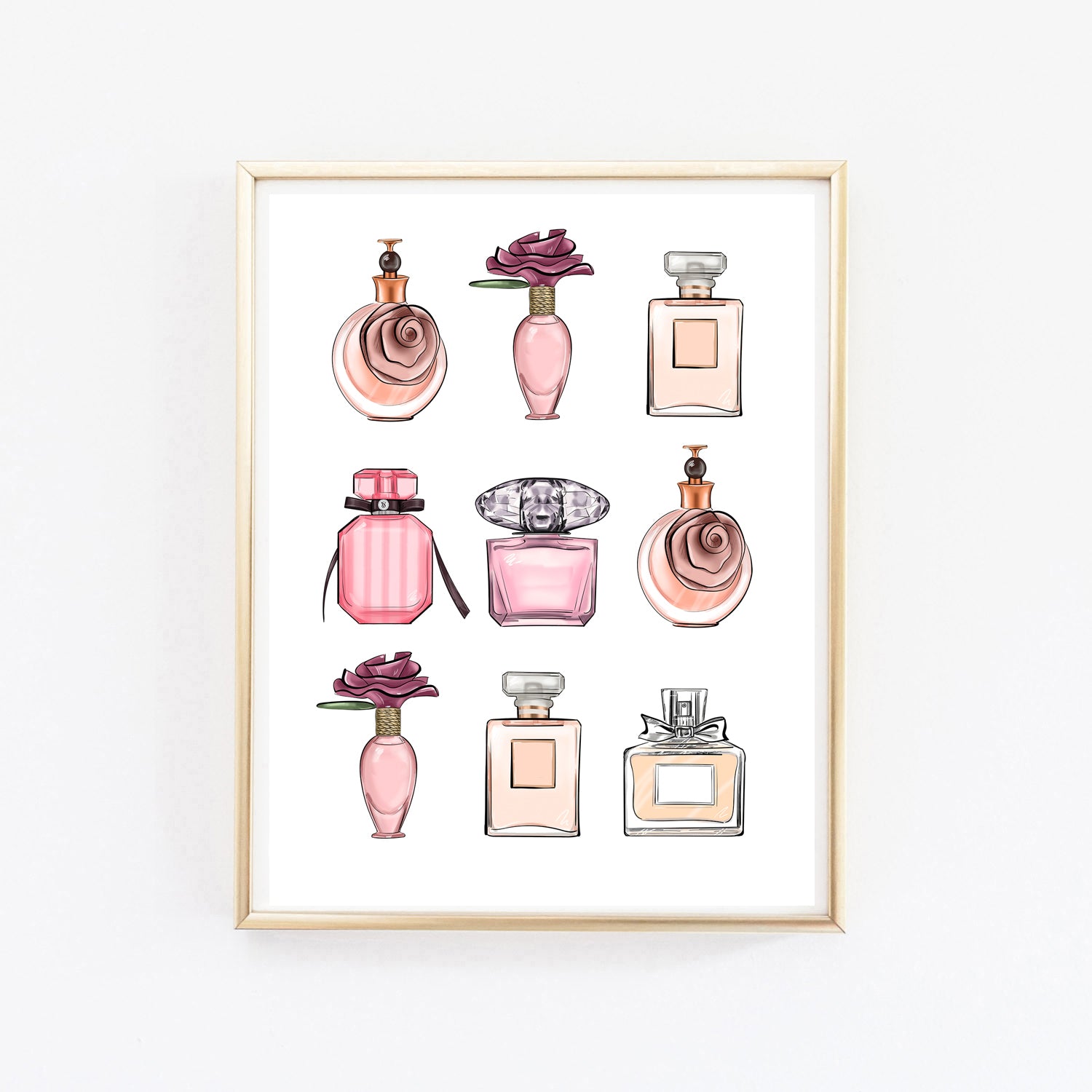 Perfumes art print fashion illustration